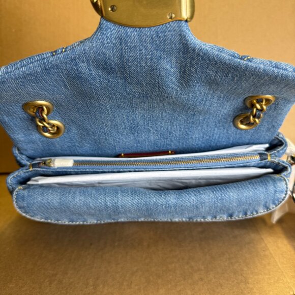 Coach Quilted Tabby 26 Medium Denim Shoulder Bag - Picture 12 of 14